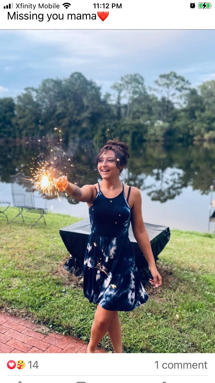 Missing your beautiful sparkle this 4th of July, and always. I love you baby girl.