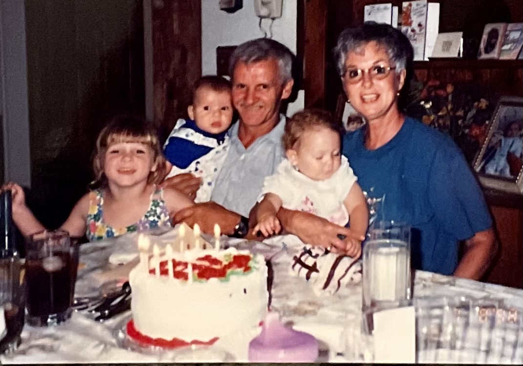 Papa and Grammie Ann with their 3 grandchildren