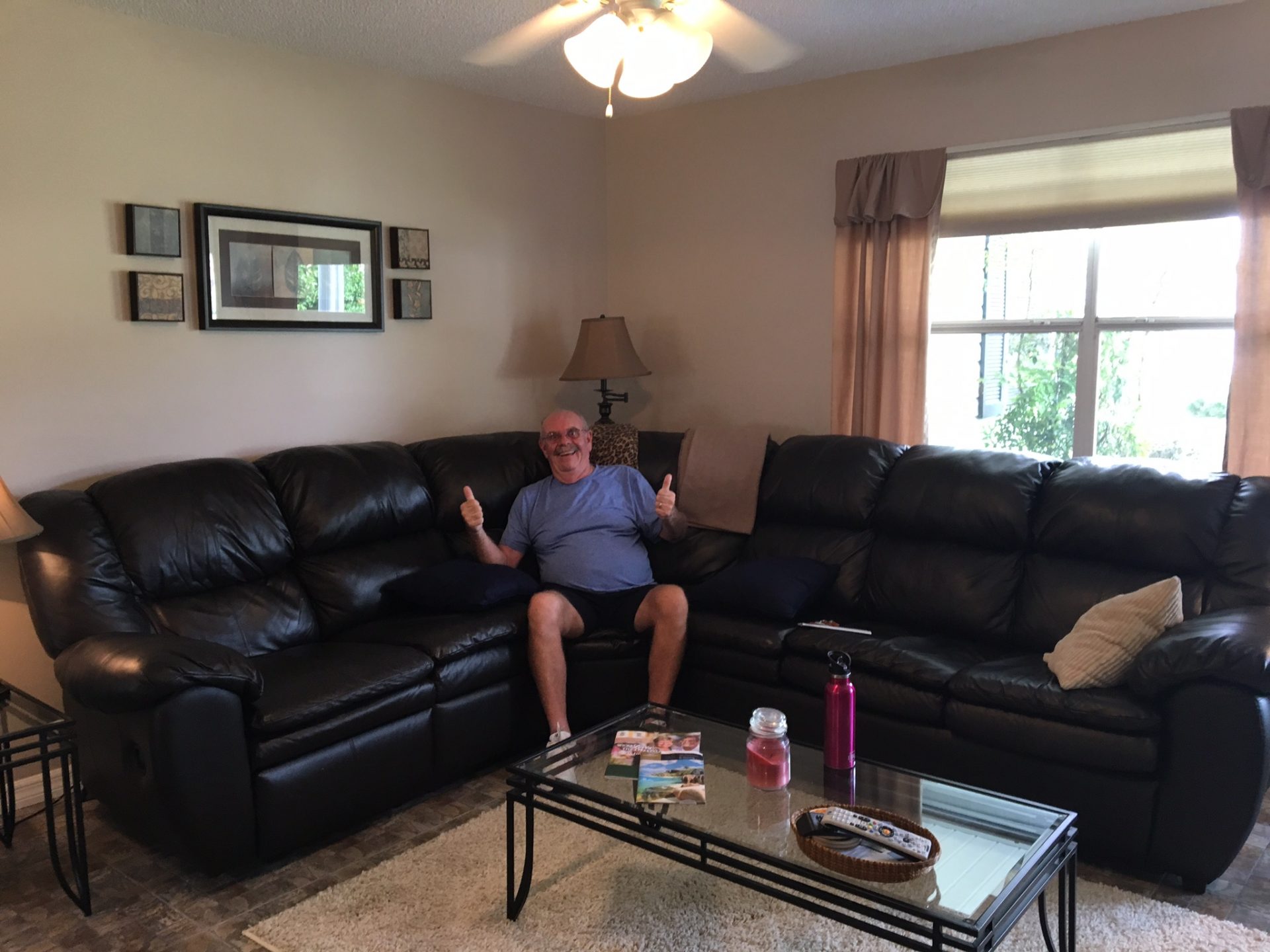 This was Bob celebrating my retirement home in Florida… he found this house for me.  He was such a kind, generous funny man. I miss you my friend but I know I will see you again. Love you Bobby  Geralyn