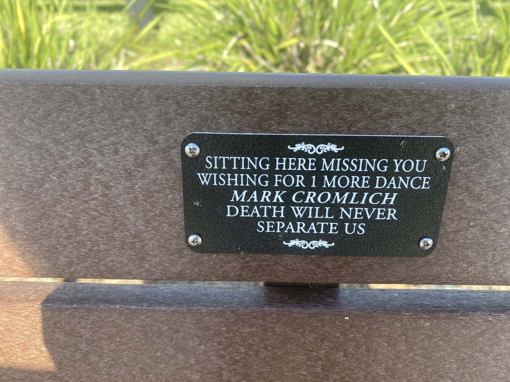 Mark's memorial bench