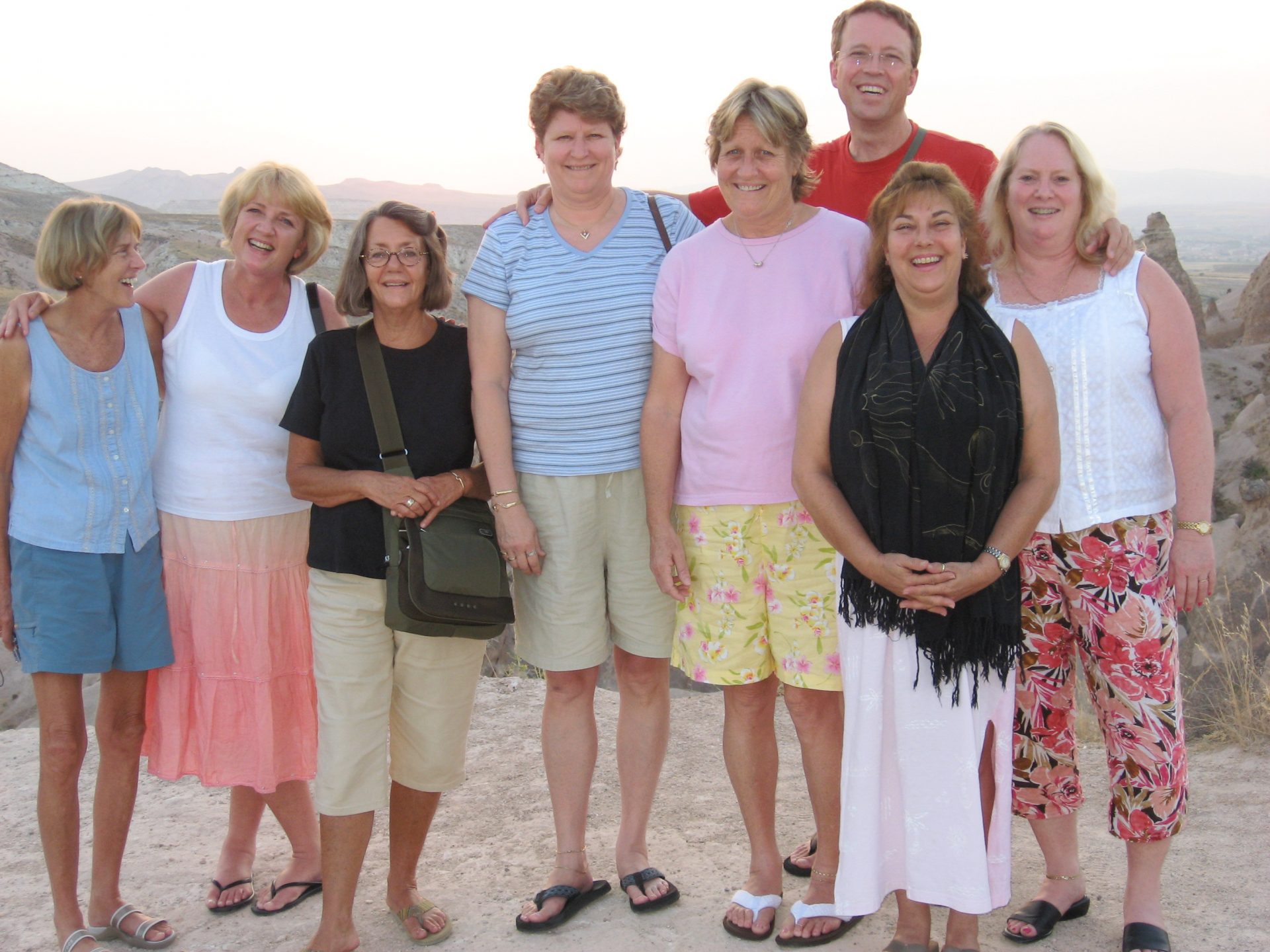 The Cruzian Crew in Turkey with Jane ignoring the camera and enjoying the sight of her dear friends Babe, Merritt, Nancy, Barb, Darrell, Liz and Kim.  Our hearts have broken.