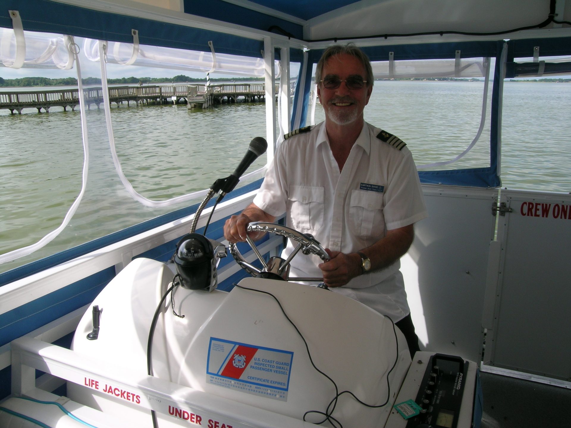 Captain Dave at the wheel