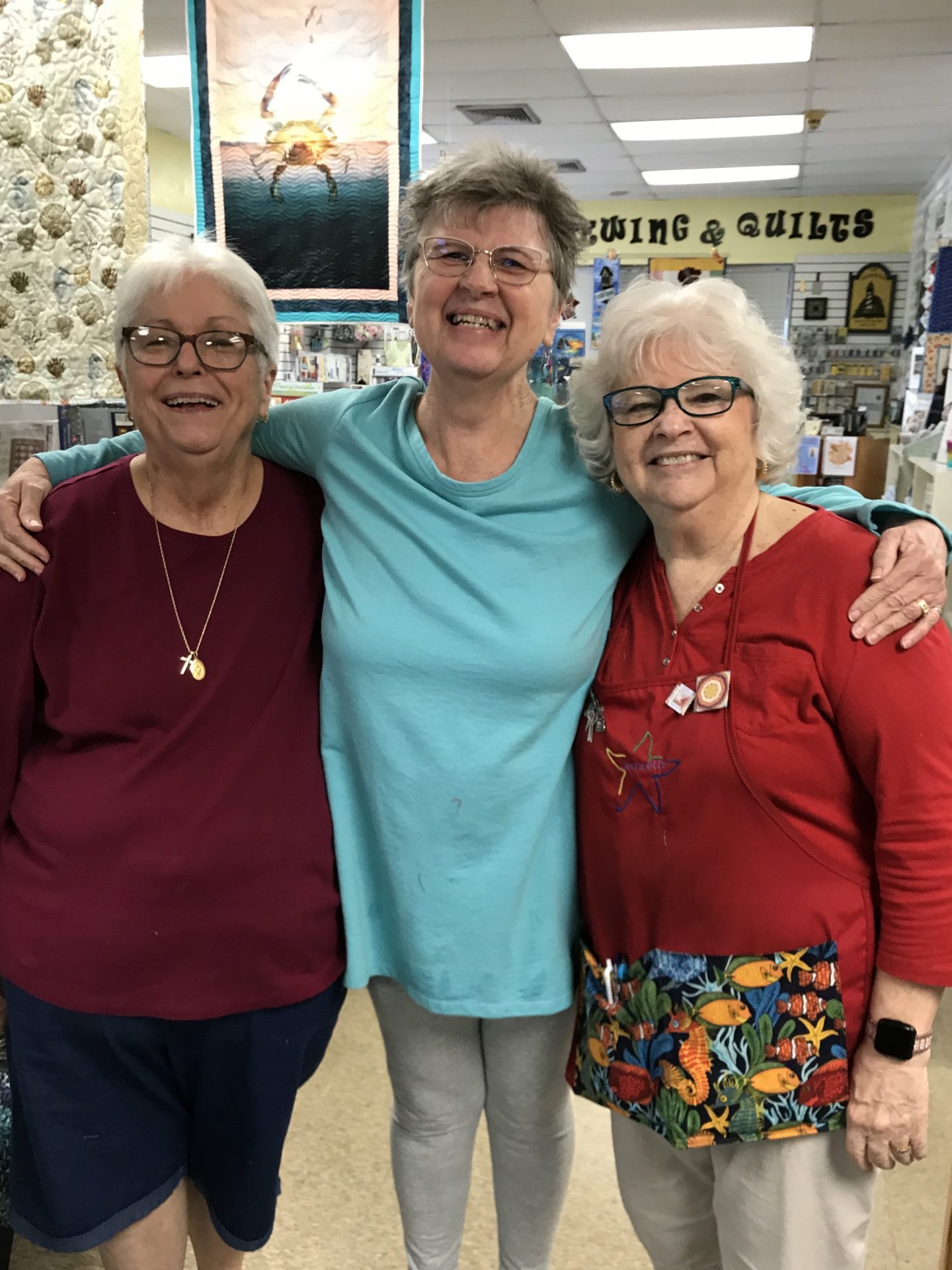 The "Three Amigos" from Seaside Sewing & Quilts.