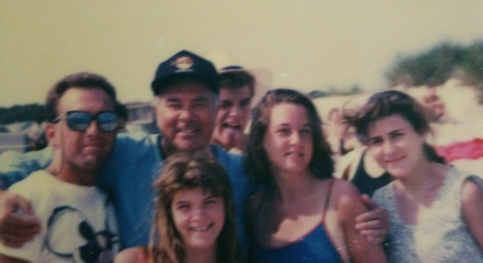 Tom, Papa, Catherine, Tommy, Tara  and Patty. Smugglah's Beach late '80s