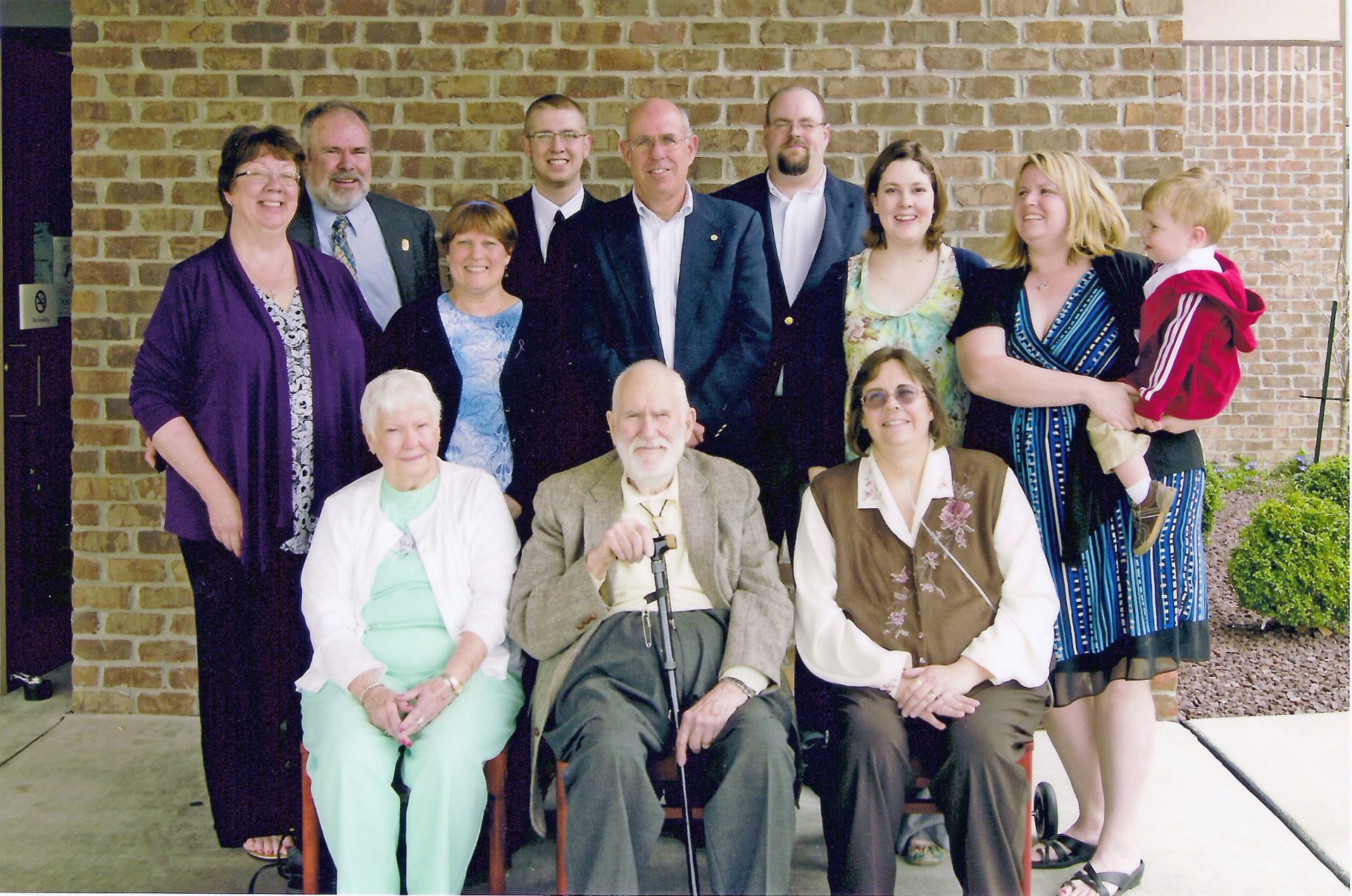 Family together at Glen's funeral