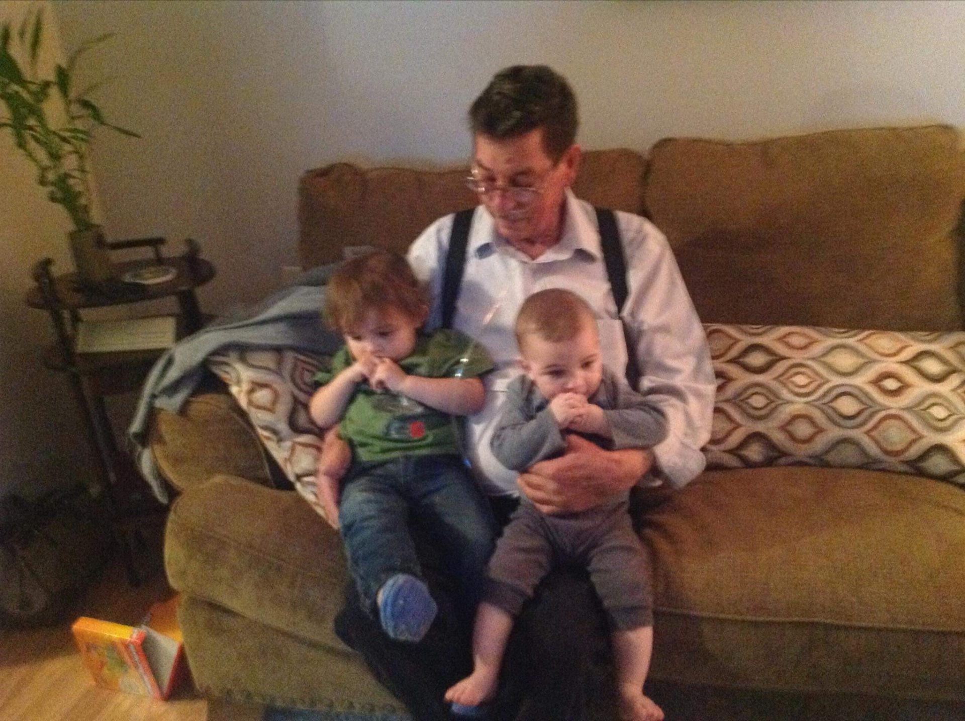 Brayden and Hunter with Great Grandpa.