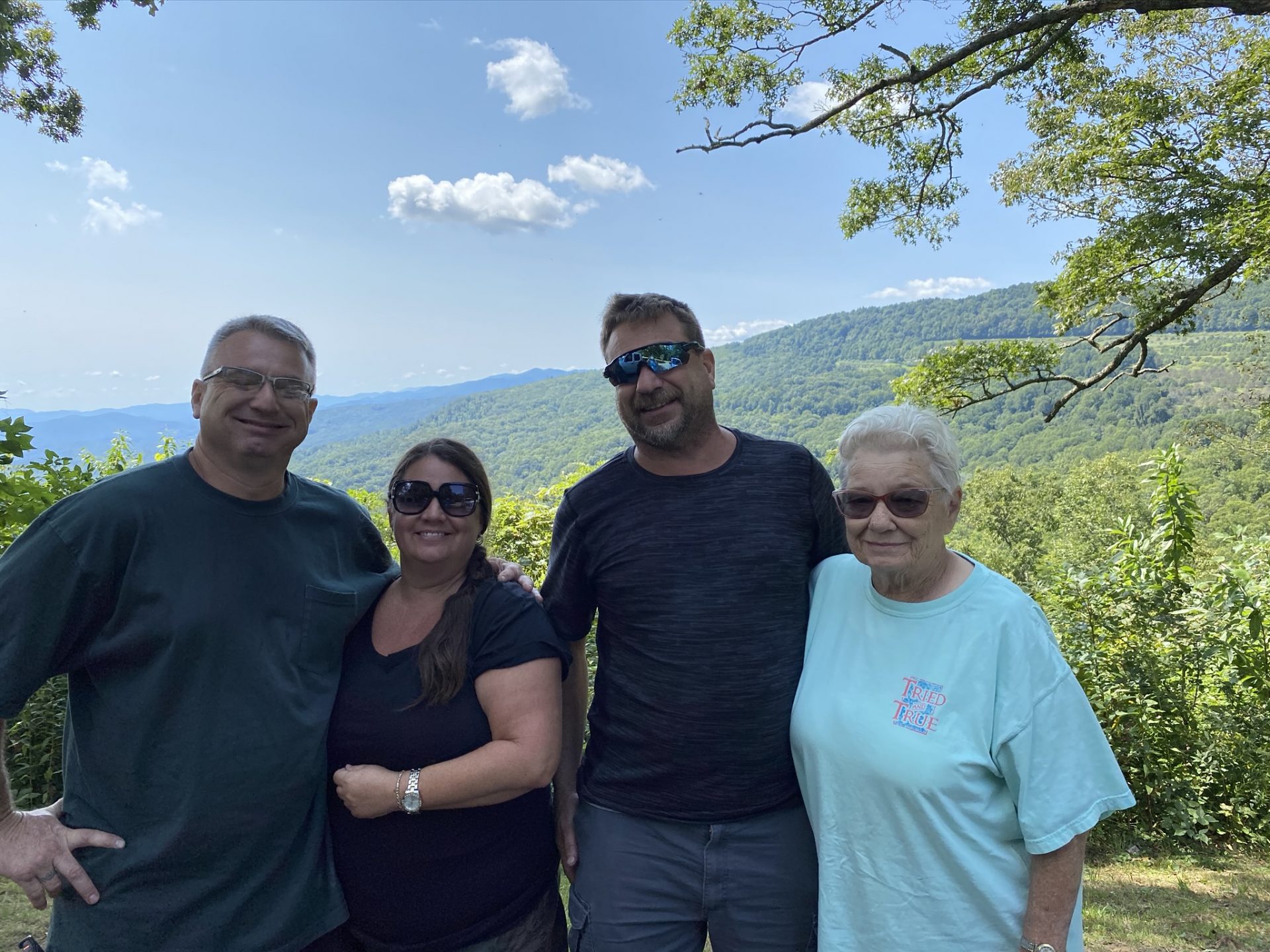 Michael, Tanya, Joe and Mom up in North Carolina. Last picture of everyone together. Joe and I will miss you Michael. Until we meet again. All our Love! ❤️