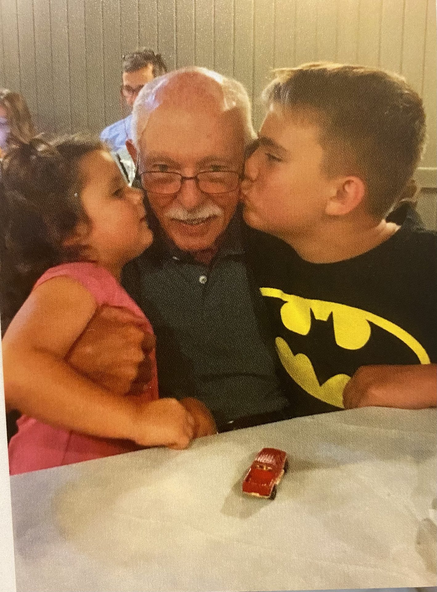 Grandpa Bob with Great Grandchildren- Andrew and Kaylee (in Italy)