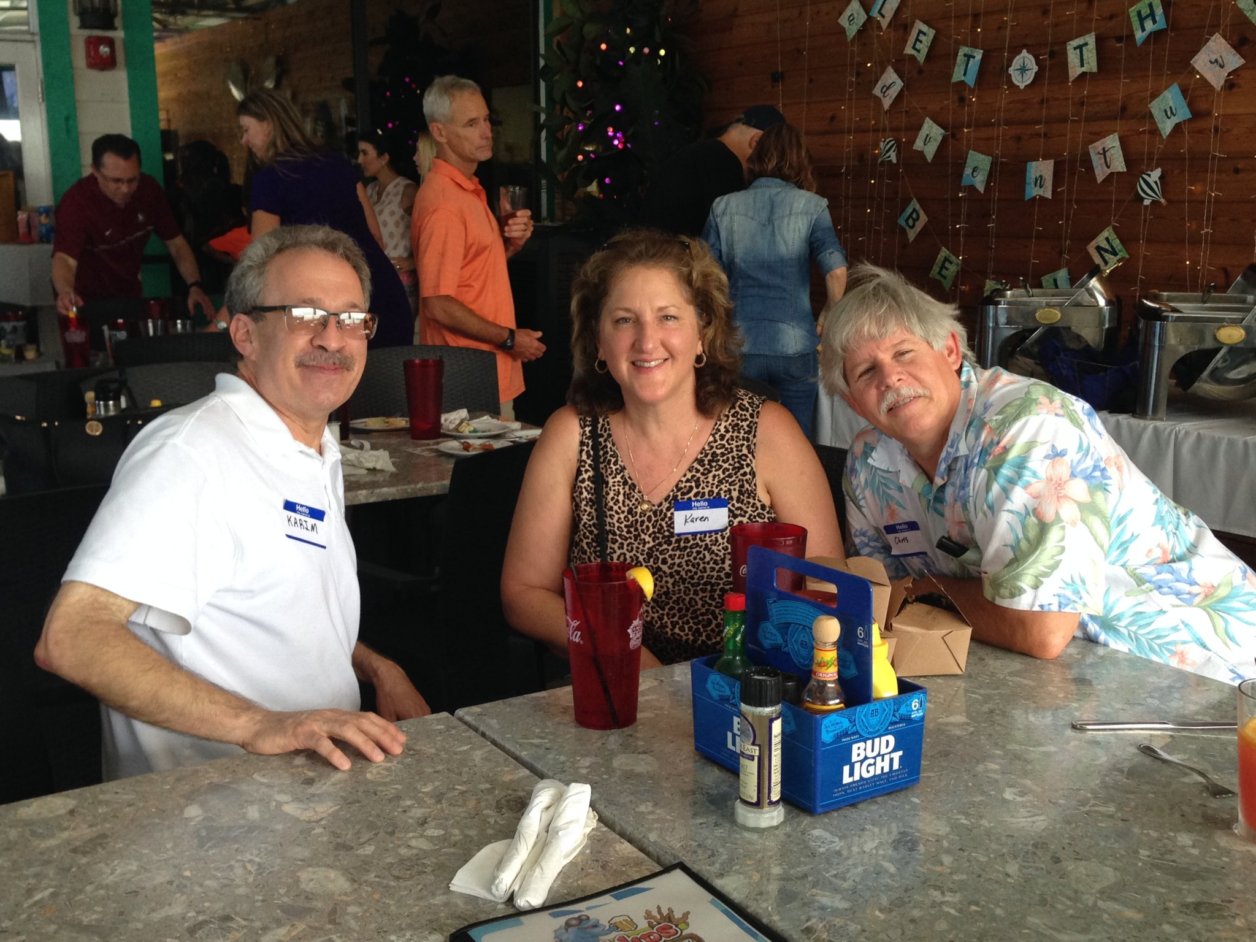 Karim Courey, Karen and Chris at Dan Fiorentino's retirement party