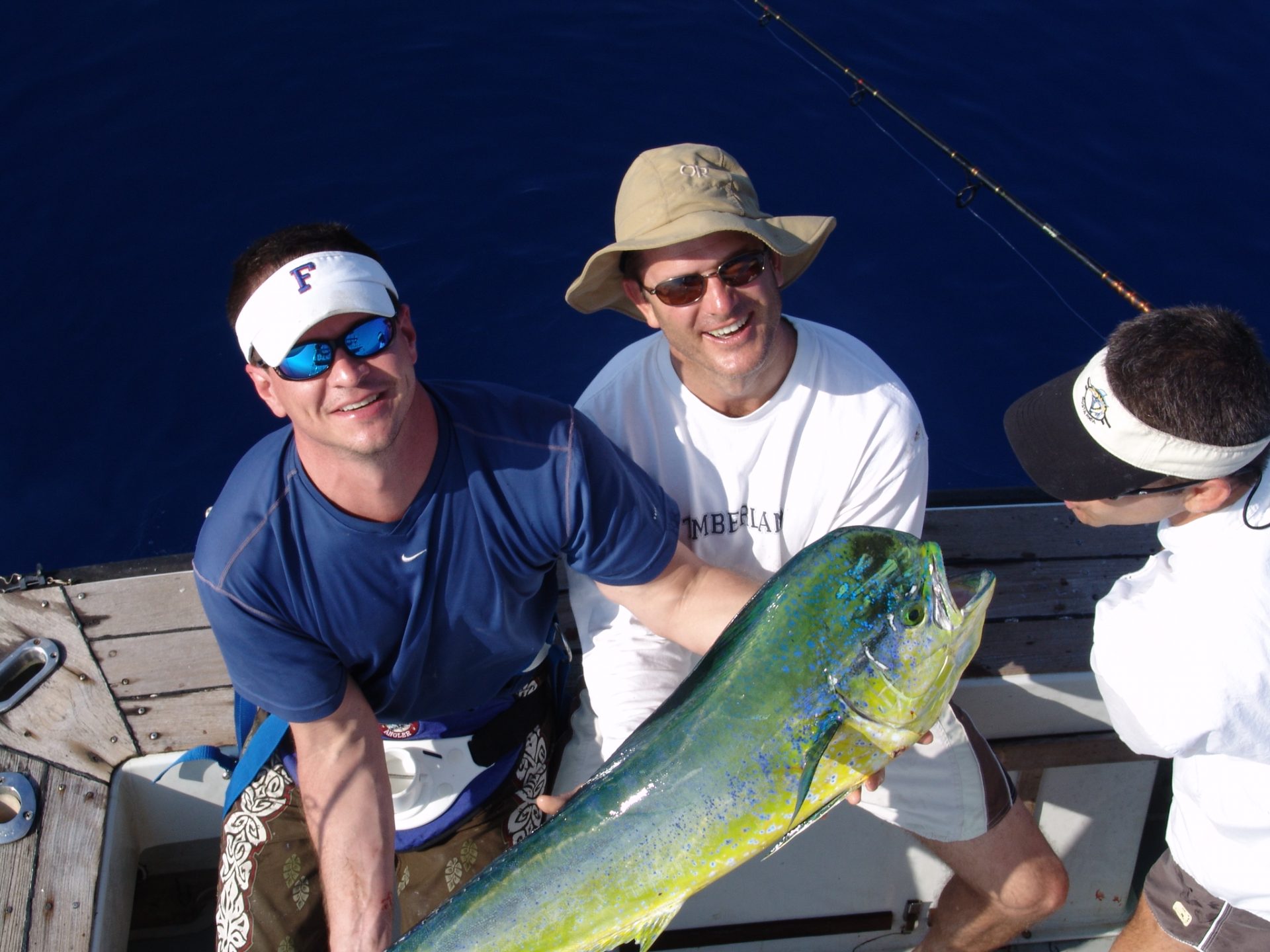 Jonathan and Ted Walker on Dave Ingram's boat.