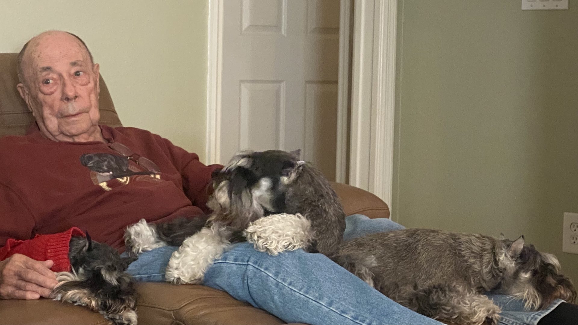 Visiting a few of his favorite friends.