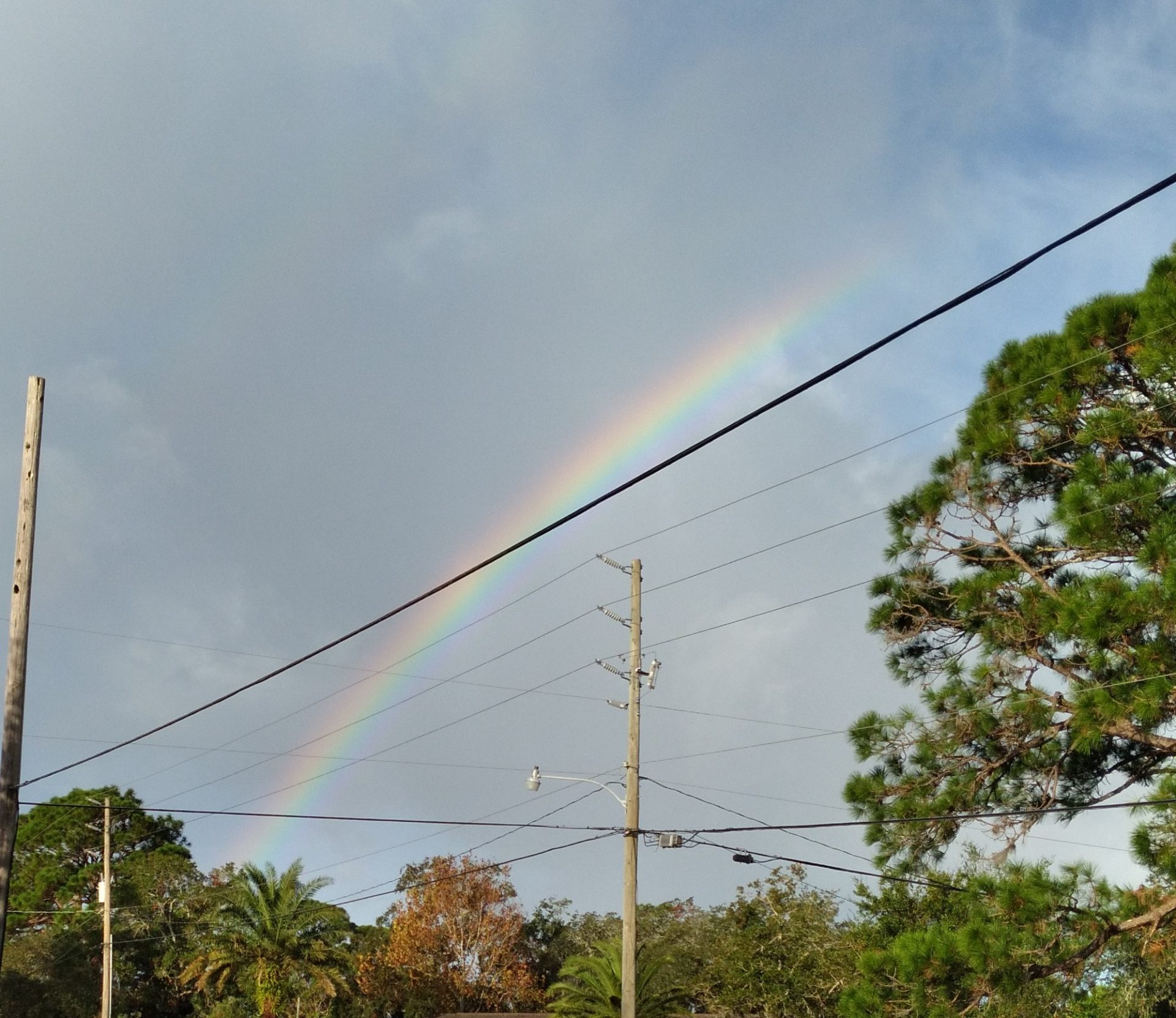 "Mom's Rainbow", morning of November 6th we walked out front looked up and mom was saying hello from Heaven. Hi mom we love you