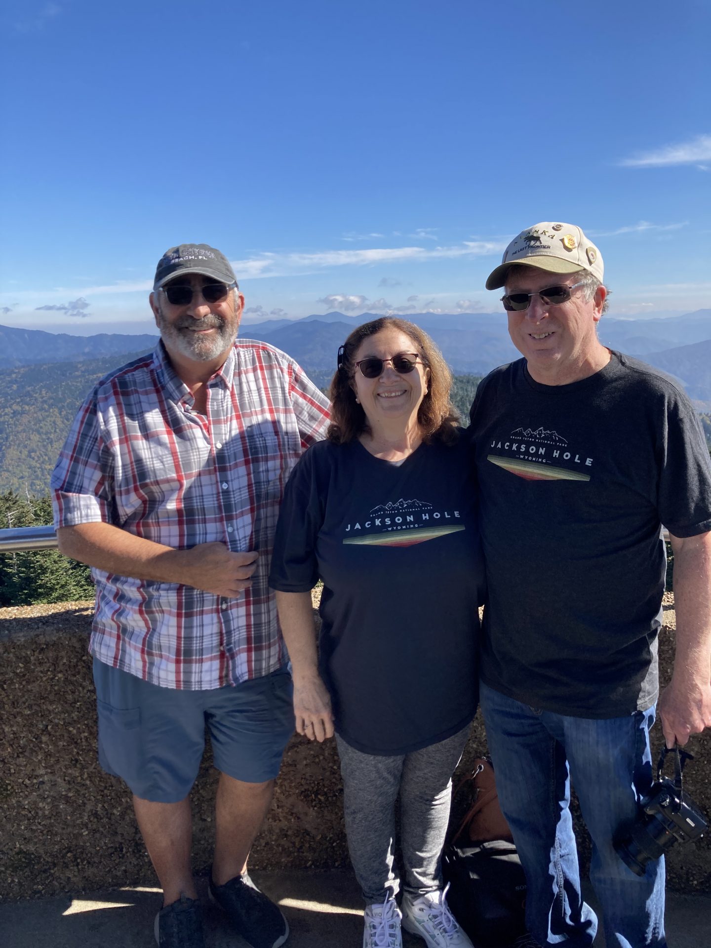 Clingmans Dome Great Smoky Mountains. Triumphantly made it to the top after hiking 1/2 mile STEEP incline!  We did it Alex  We will always treasure these fond memories 