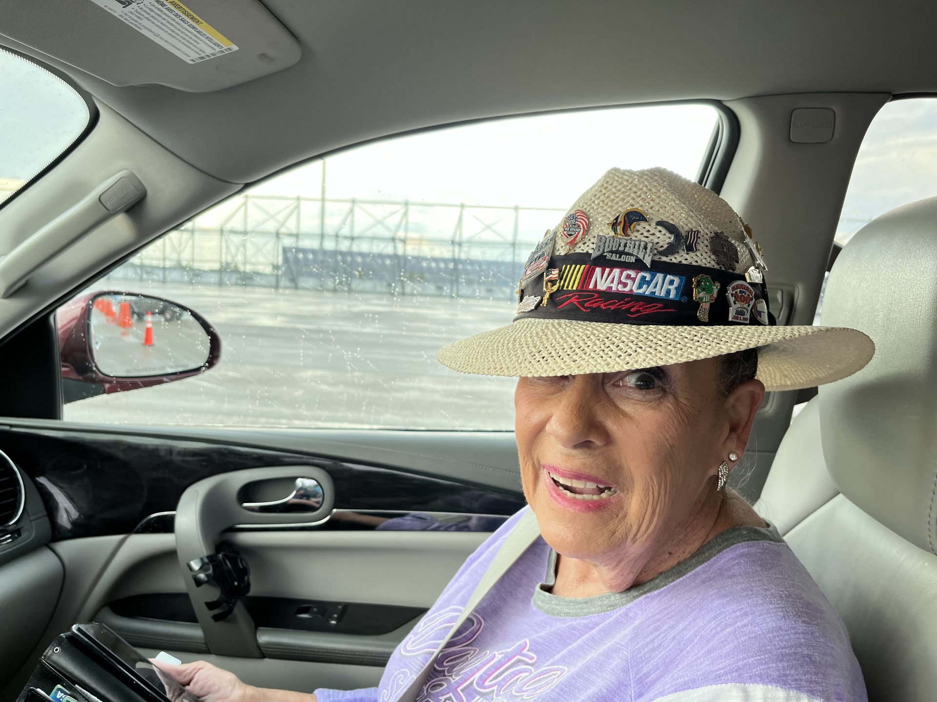 Riding around Daytona track