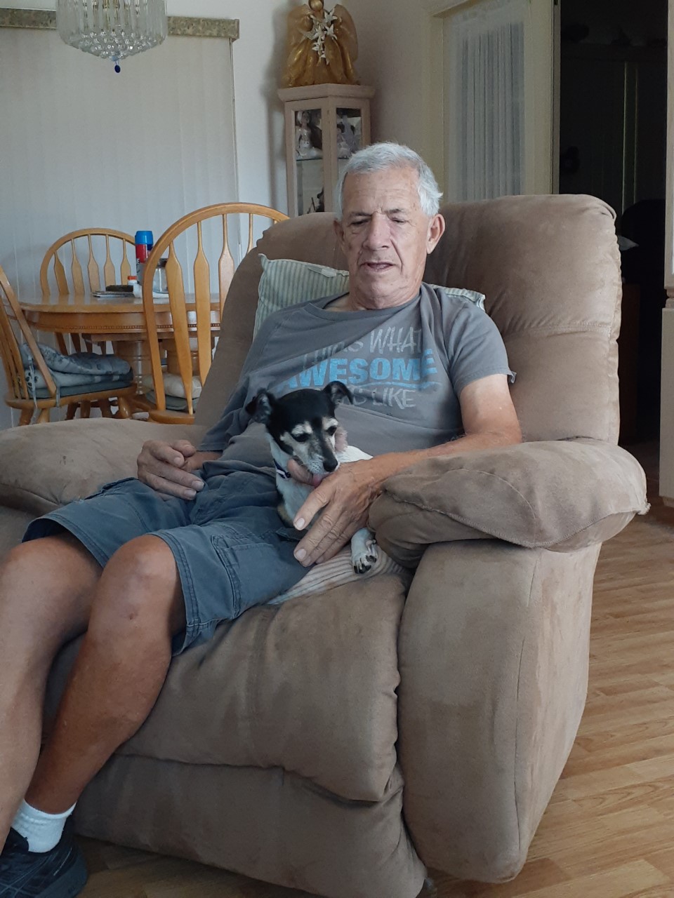 Dad with his dog Daisy Mae