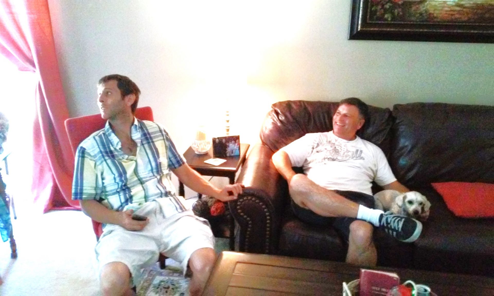 Chris with his friend Jerermy at Conor's graduation party! They worked together.