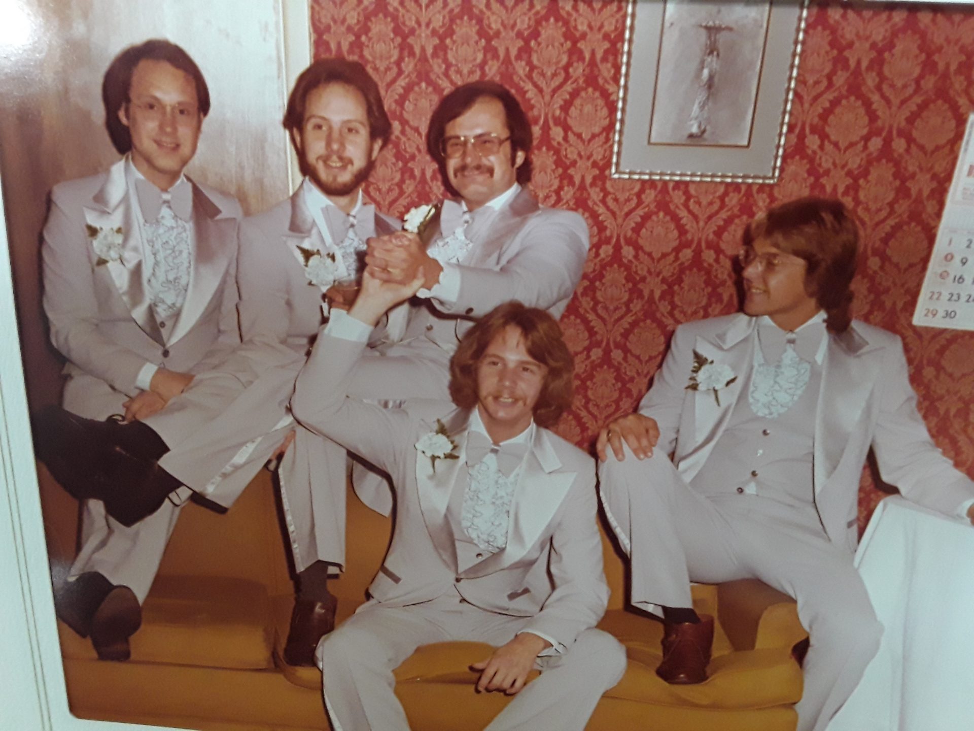 Wedding "Bro's" April 28 1979 Mark Bleeke,Carl Strandberg,Vic Dickinson,Bob Rial,and Pete Musslewhite