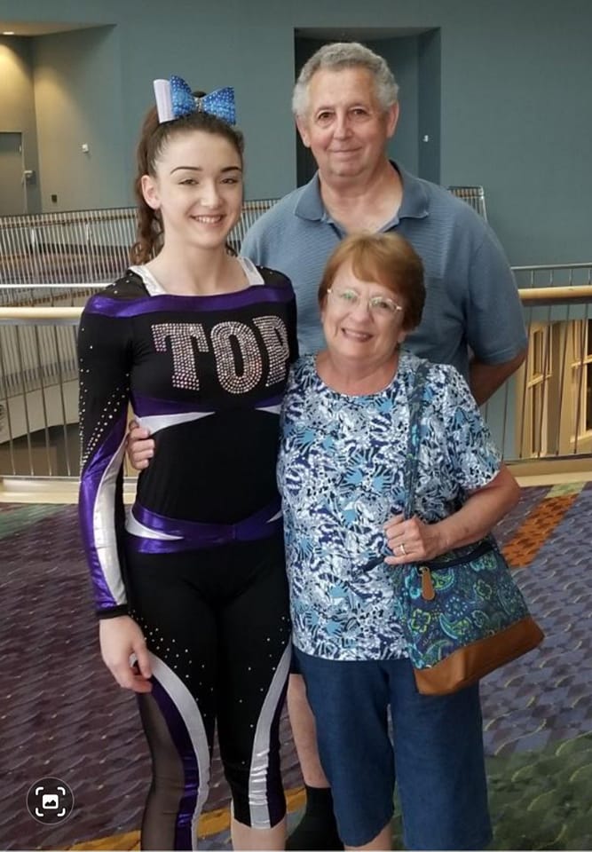 Our daughter Trinity had a cheer competition in Florida and you can see the love and joy on Aunt Pat's face in this picture <3