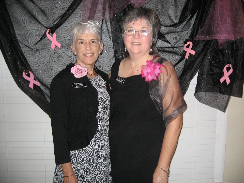 Valerie Cleaver and Sharon Kubik raising funds for From our Hearts at the Holiday Hope House in 2012.