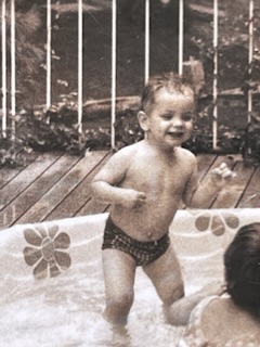 David as a toddler.  Always in the water.  1970?