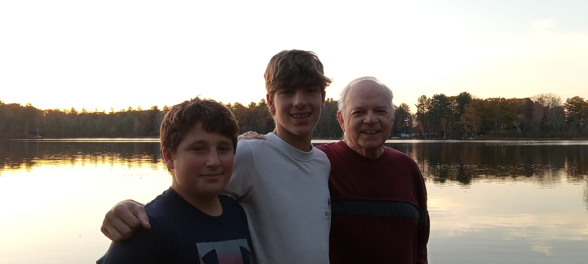 Hanging with my handsome grandsons Tyler & Micheal