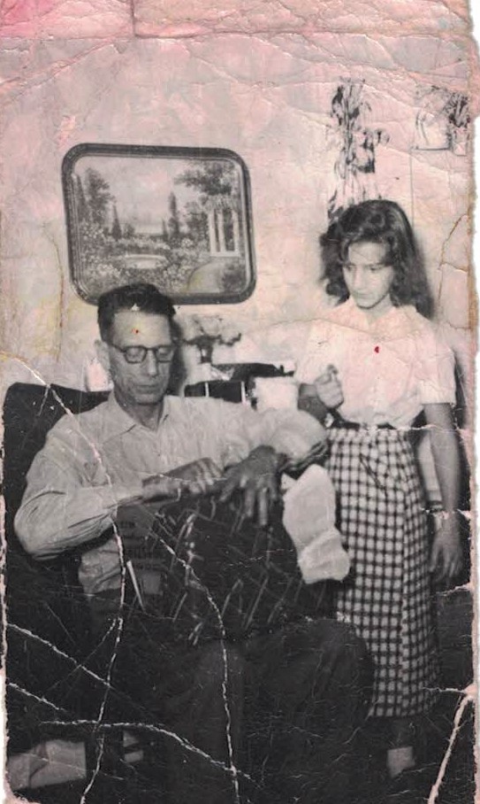 1951 Betty and Dad holding Tina