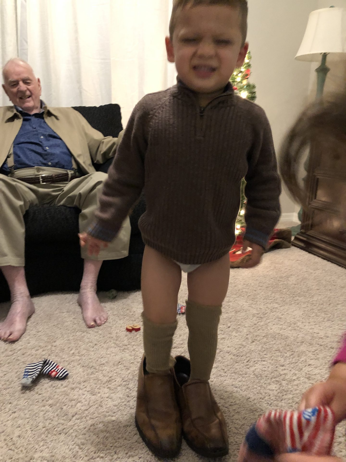 He was so proud to have on Double G’s  shoes and socks.