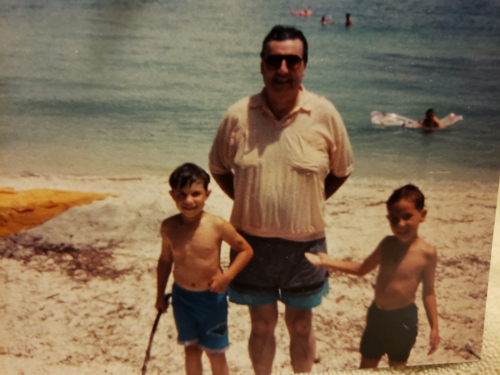 With Chris and James at Blind Pass, Sanibel/Captiva Island. Grandpa sure loved the beach!