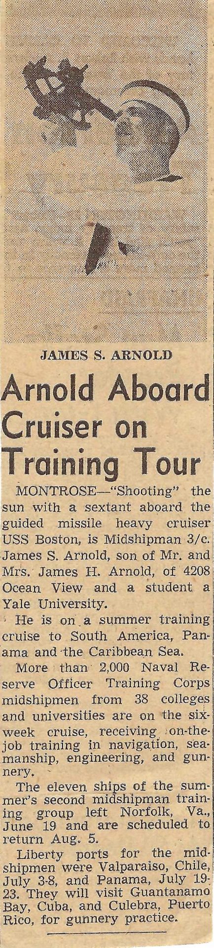 Jimmy Midshipman NROTC Yale news release.