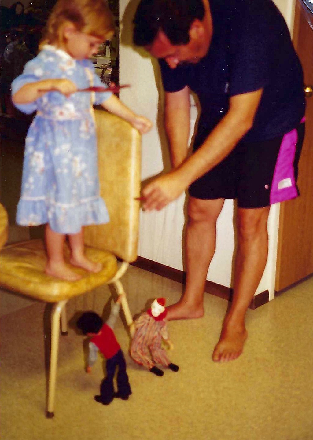 Family tradition passed to 3rd generation with his prized marionettes of his youth (Jack and Bimbo refurbished by Ritchey Taylor).