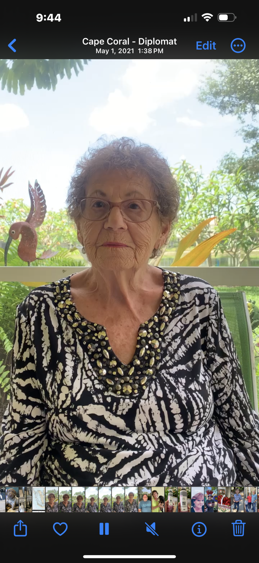 Mom as she was preparing to send a video to Megan and Morgan for their upcoming wedding. Always looked beautiful!