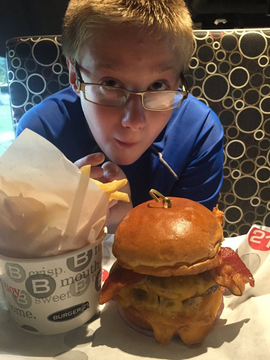 Luke Loved his hamburgers!