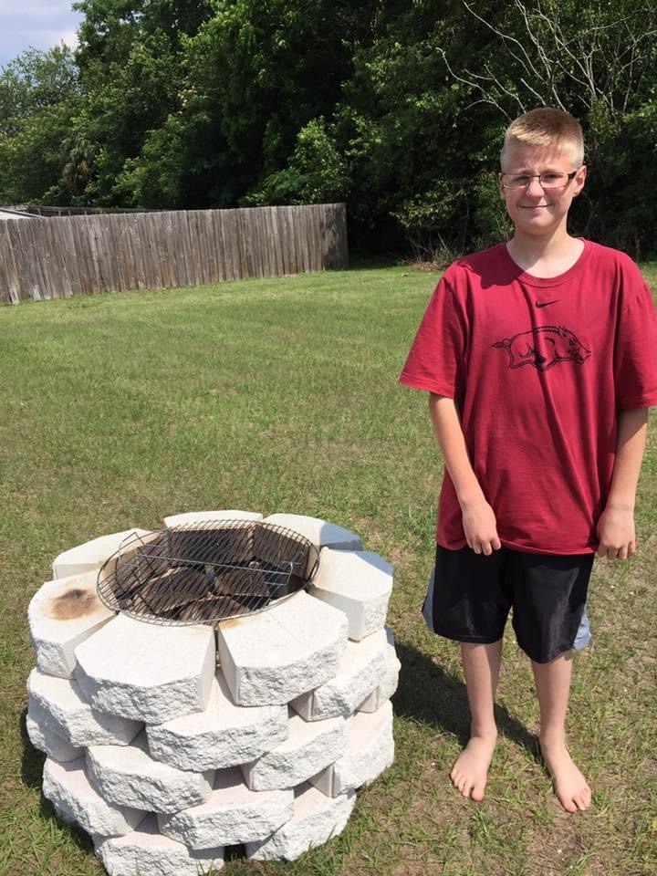 Luke & Dad's first project together, a fire pit.  (It still stands today.)