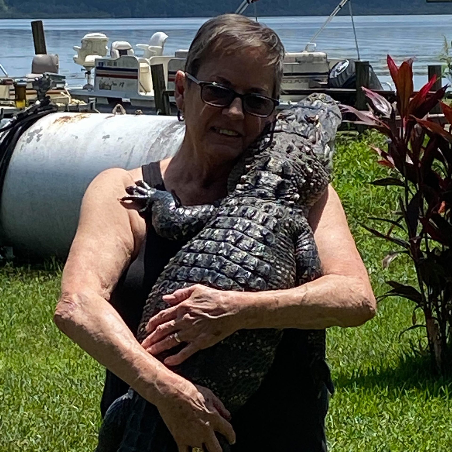 Fun with Reptiles, a great visit with Mom and our Swamp  Boat Ride