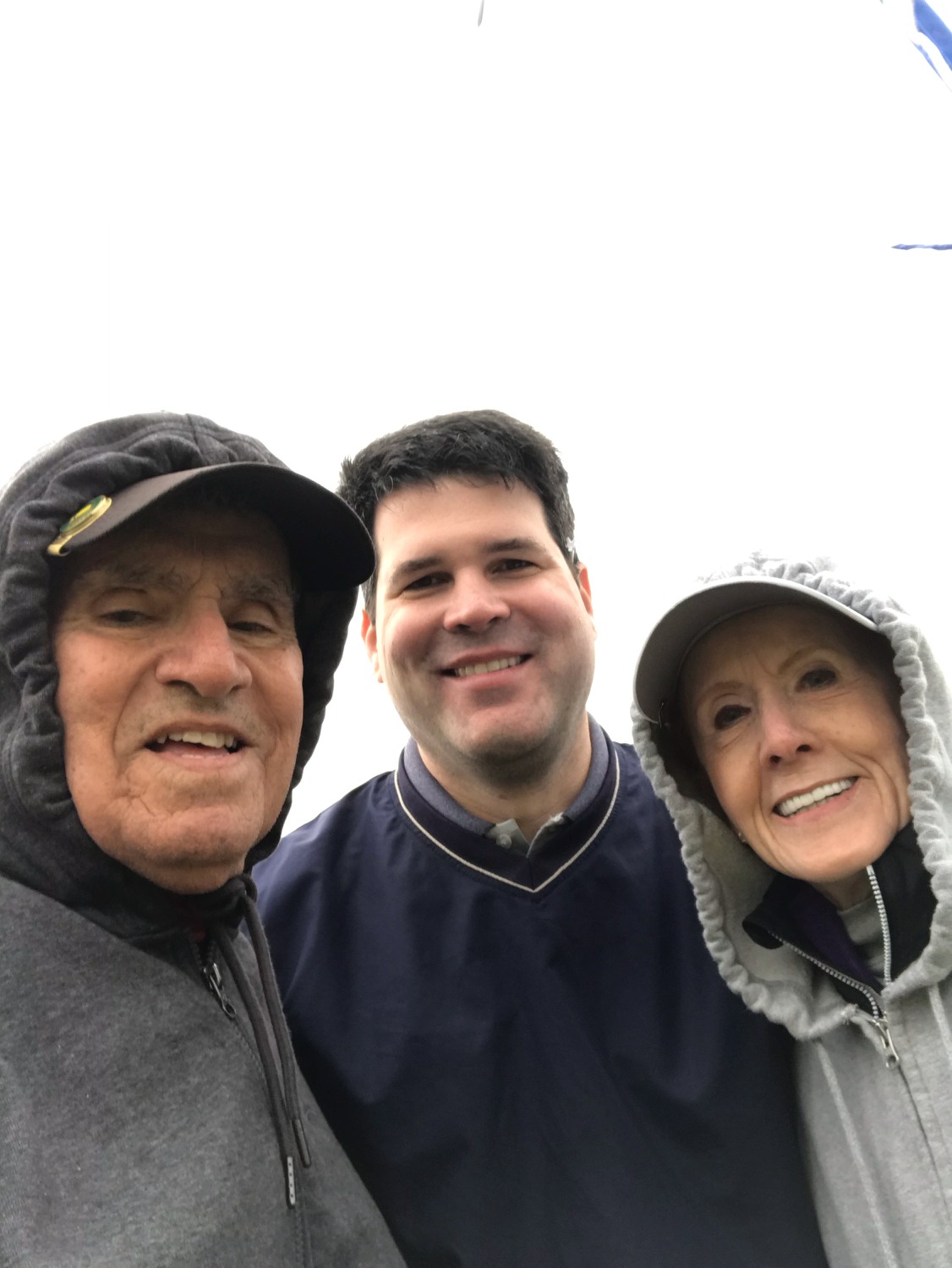 Golf together with Mom and Dad on a cold day