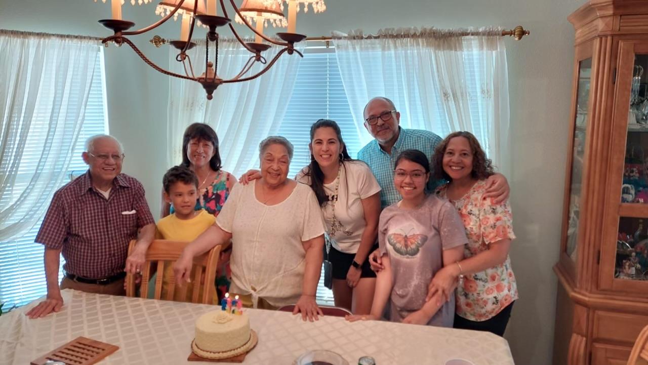 Celebrating Mom's Birthday with Tio Raulin and family