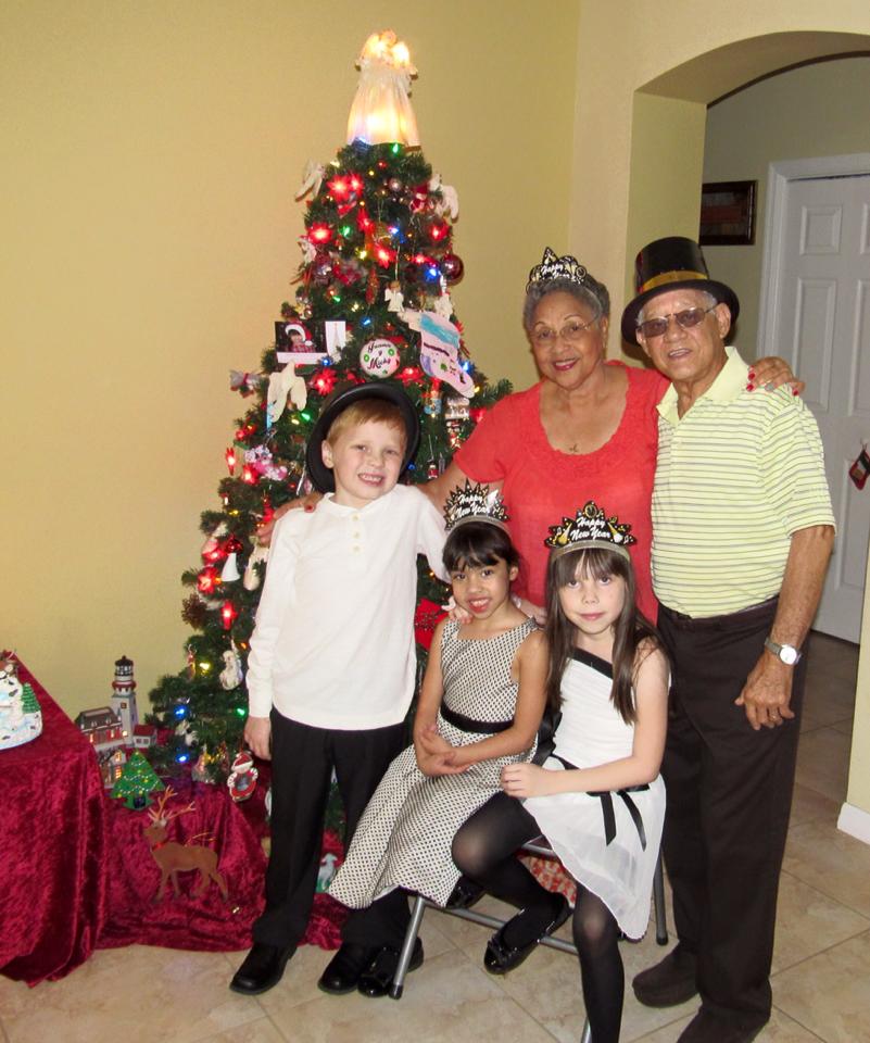 Dad and Mom with the kids New Years 2015