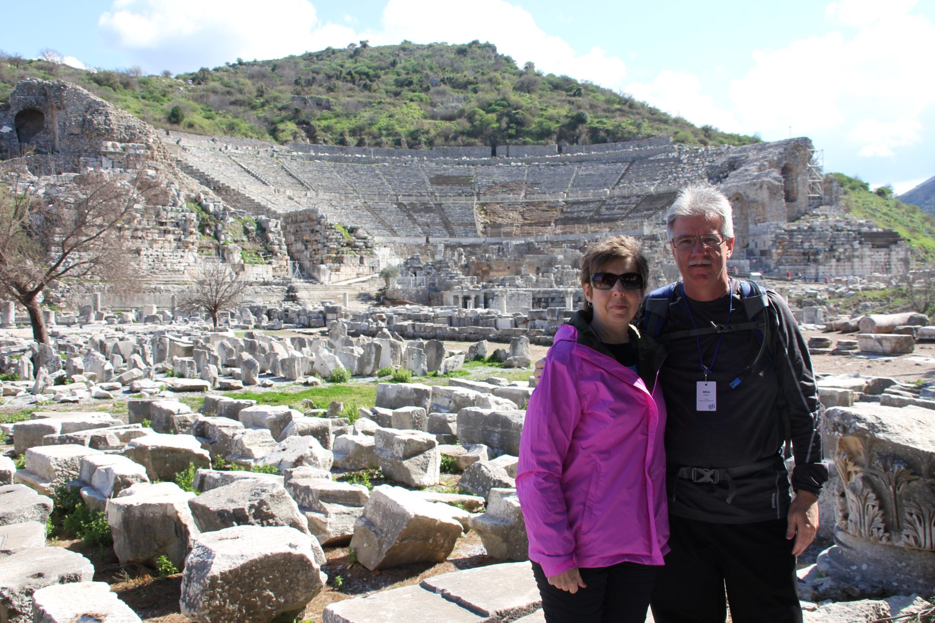 Words are difficult, as there really are no words to express my feelings. Mike was an amazing Bible teacher, encourager, supporter and friend. Mike’s Old Testament Survey class of 2012/2013 was the catalyst for my first study tour to Israel in 2014. His work ignited a passion in me for learning and teaching the Bible in its cultural context, in whatever format the Lord provides. This passion he inspired lead me to many other study tours in the Ancient Near East (2015 to 2017), MA in Biblical History and Geography from Jerusalem University College 2021, Consecration and Ordination in 2021, and serving through Market Place since 2021; I am honored to say: “This is all part of Mike’s legacy in ministry!”<br />
<br />
Picture from Ephesus 2015.