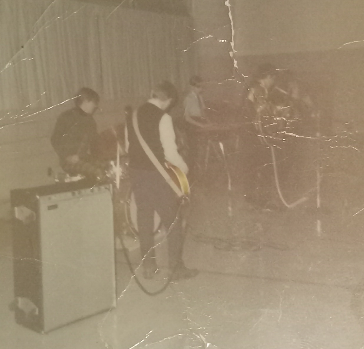 Wes and the guys of "The Electric Fire" playing St. Joe catholic school 1970.