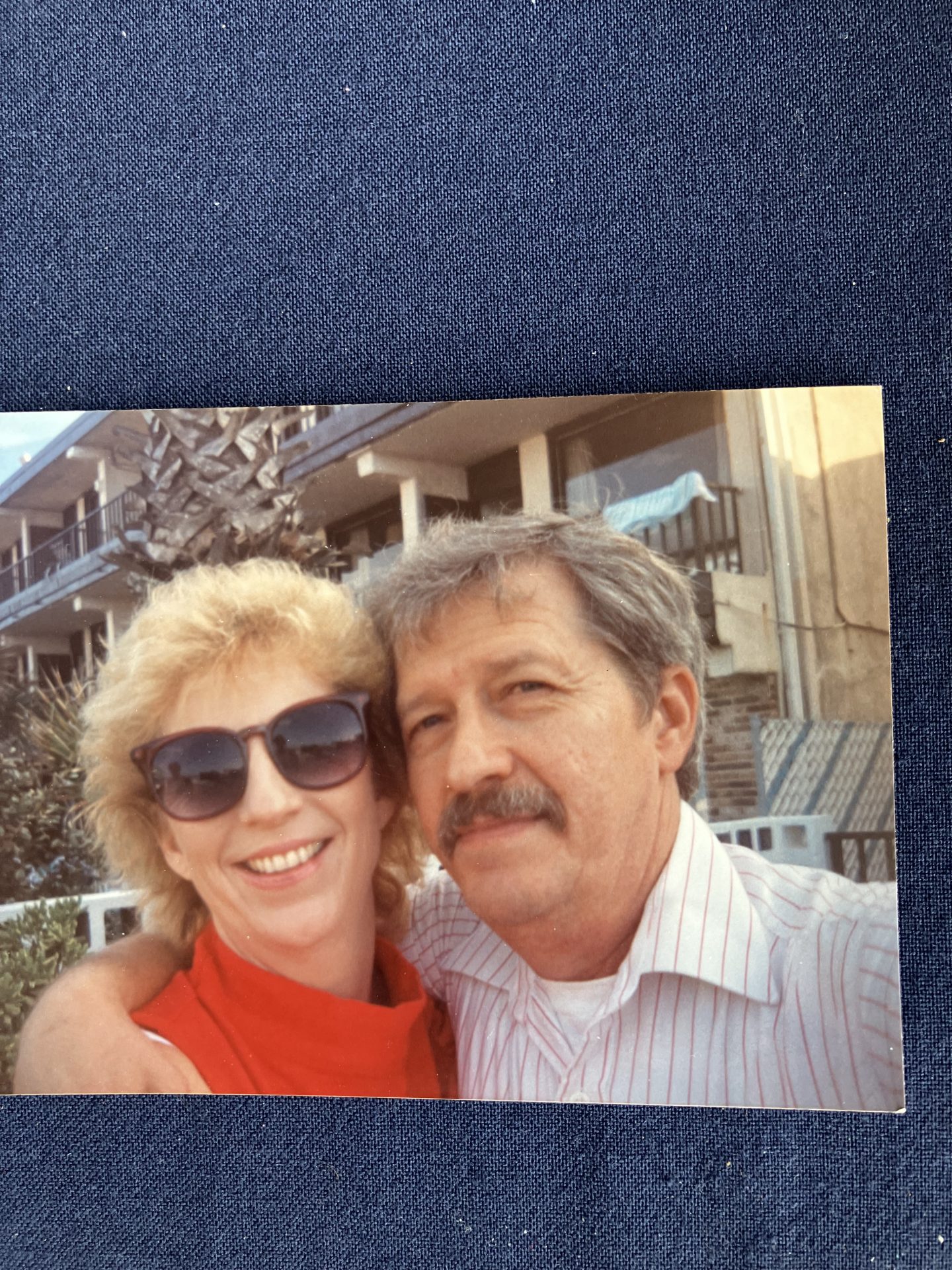 Faye and Jimmy Sr on Daytona Beach a family cookout.