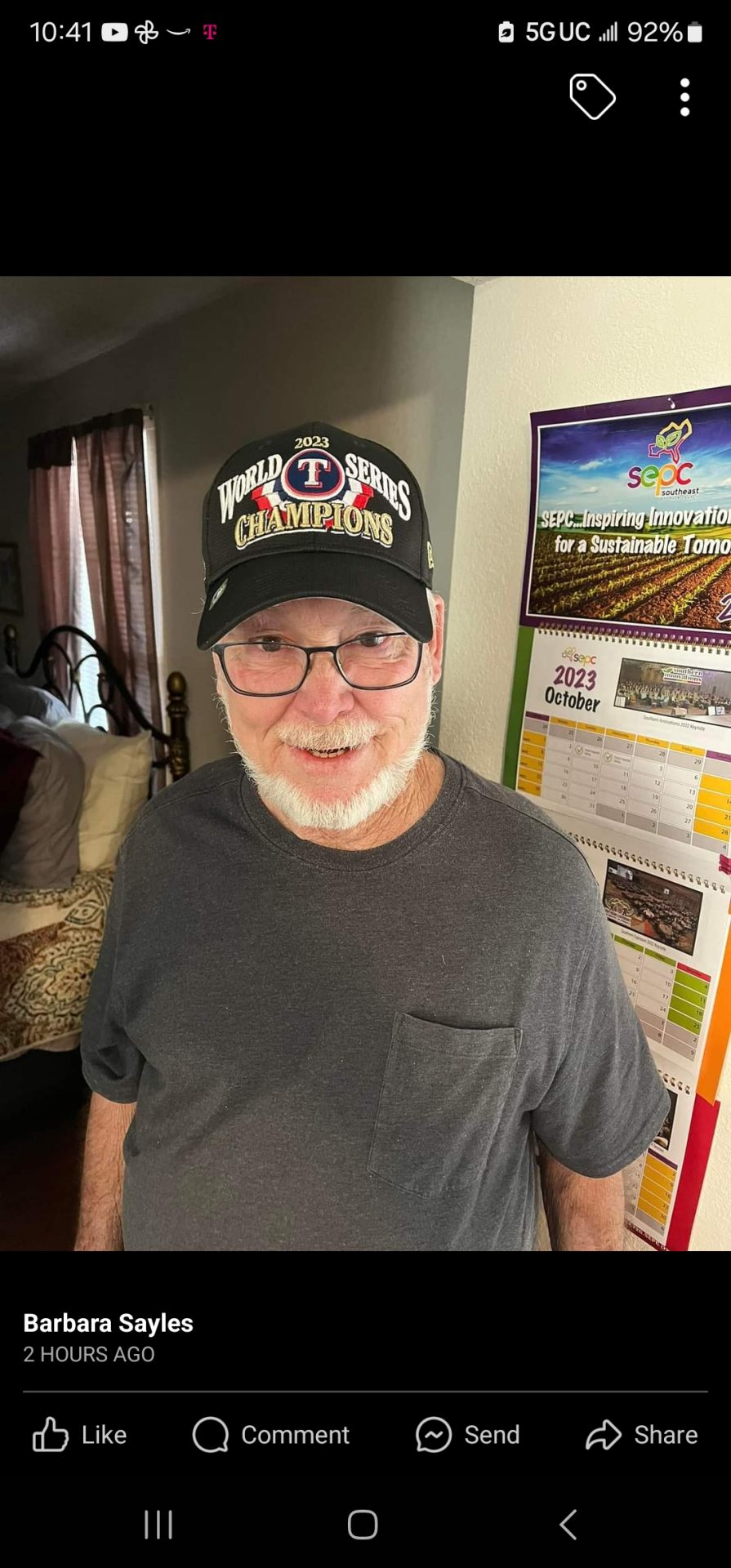 Biggest Texas Ranger fan!<br />
Miss you daddy!!