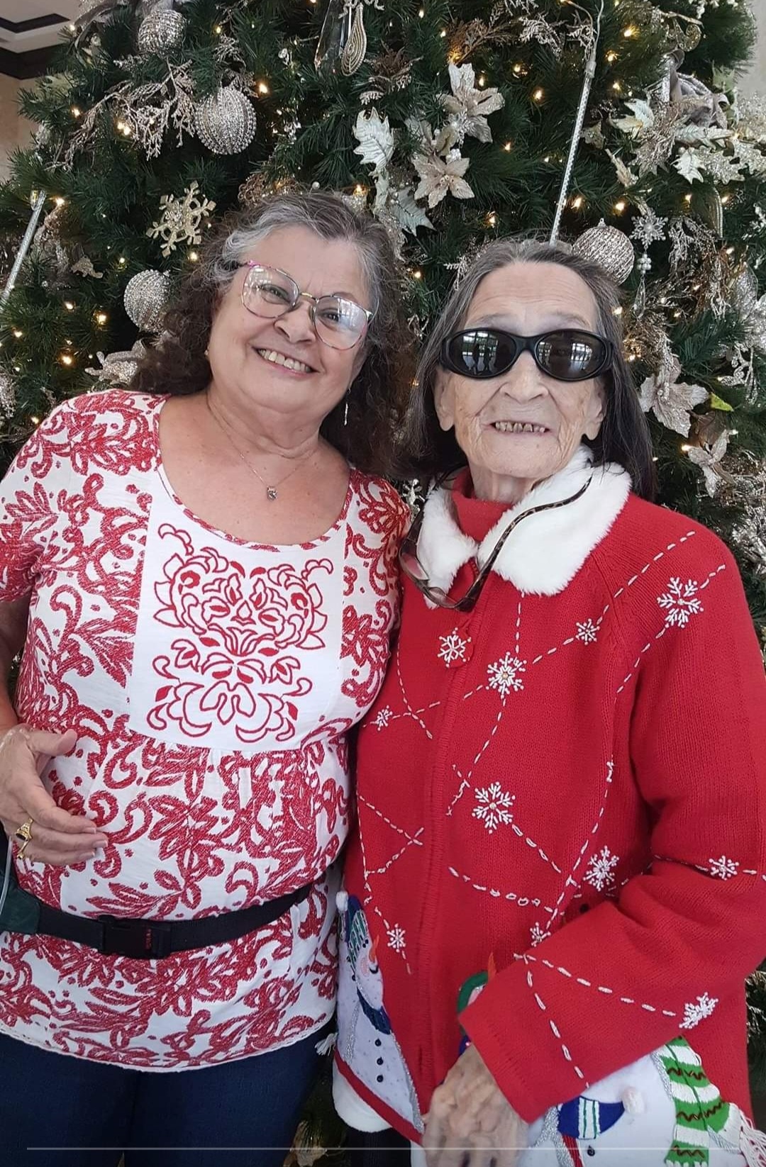 Judy & Helena at ICE, Gaylord Palms, Orlando, FL...December 2016.  She was 92 and went down the slide made of ICE.  Always a trooper!