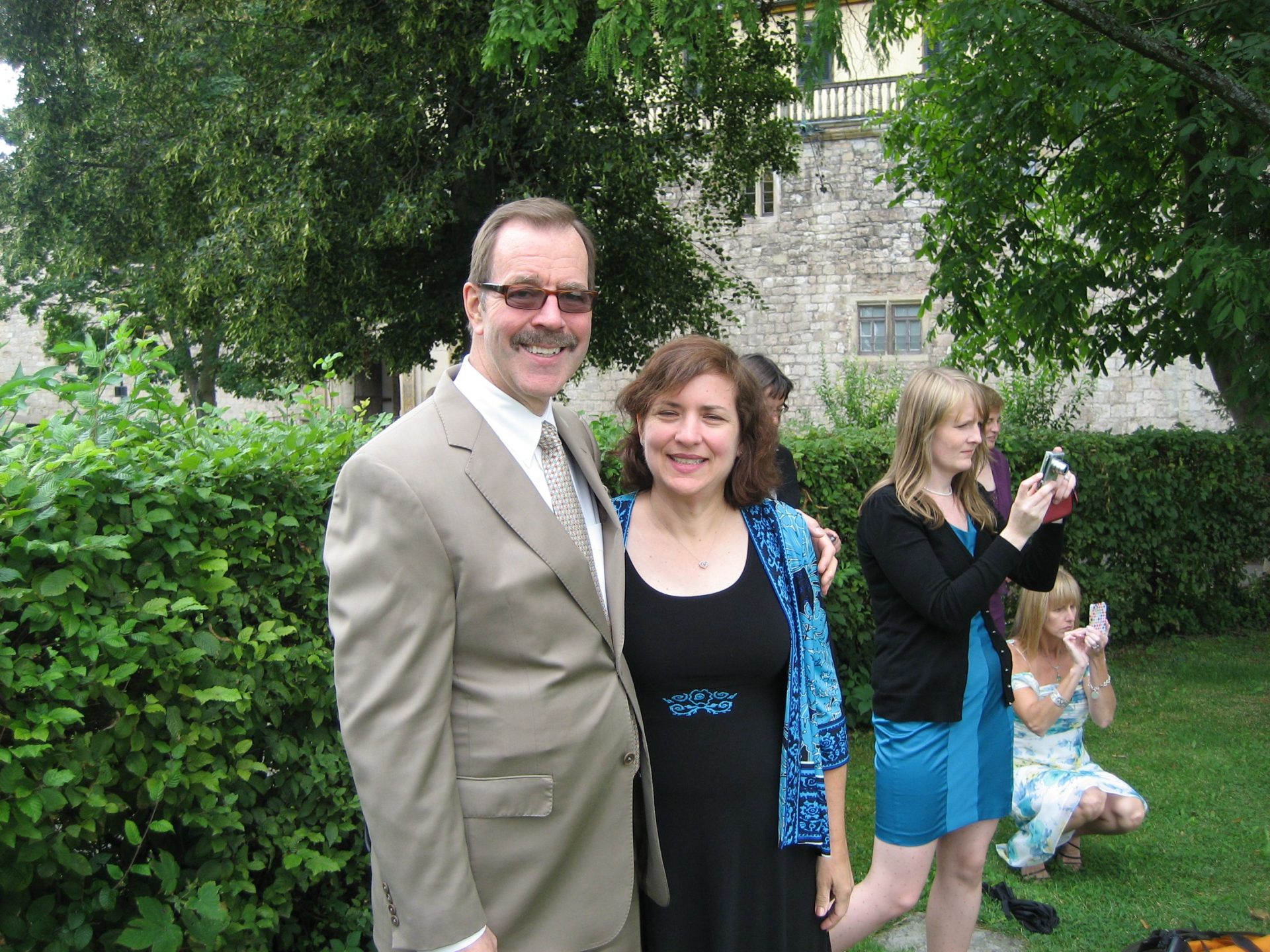 Pat and Lisa at daughter Shawn and son-in-law Simon's wedding in Germany, 2012