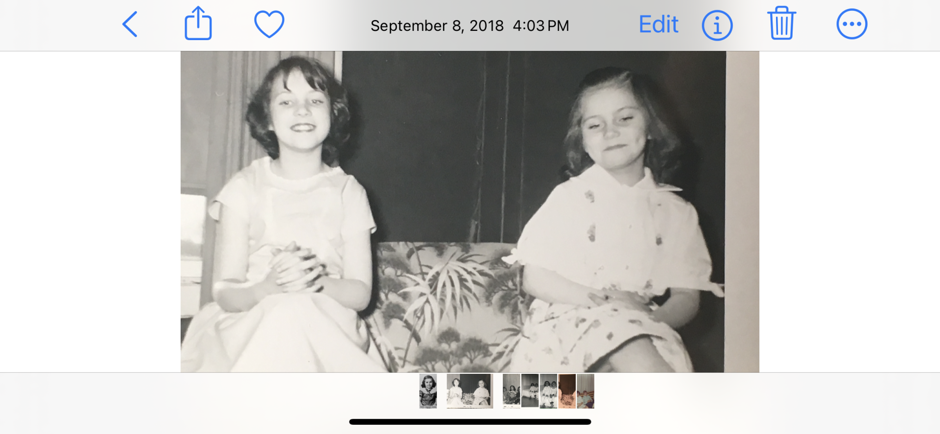 1956 Joyce sitting with my mom Diane MacKenzie Chatfield.  Brothers married sisters but Mackenzie was spelled differently because one was born in Canada and the other in Michigan and they never changed it.