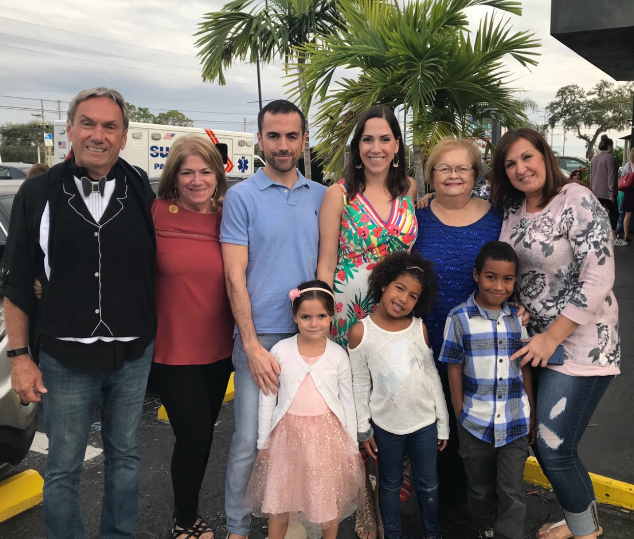 Carol with her brother, John Duffy’s family, her daughter, Amanda, and grandchildren Noah and Ava.