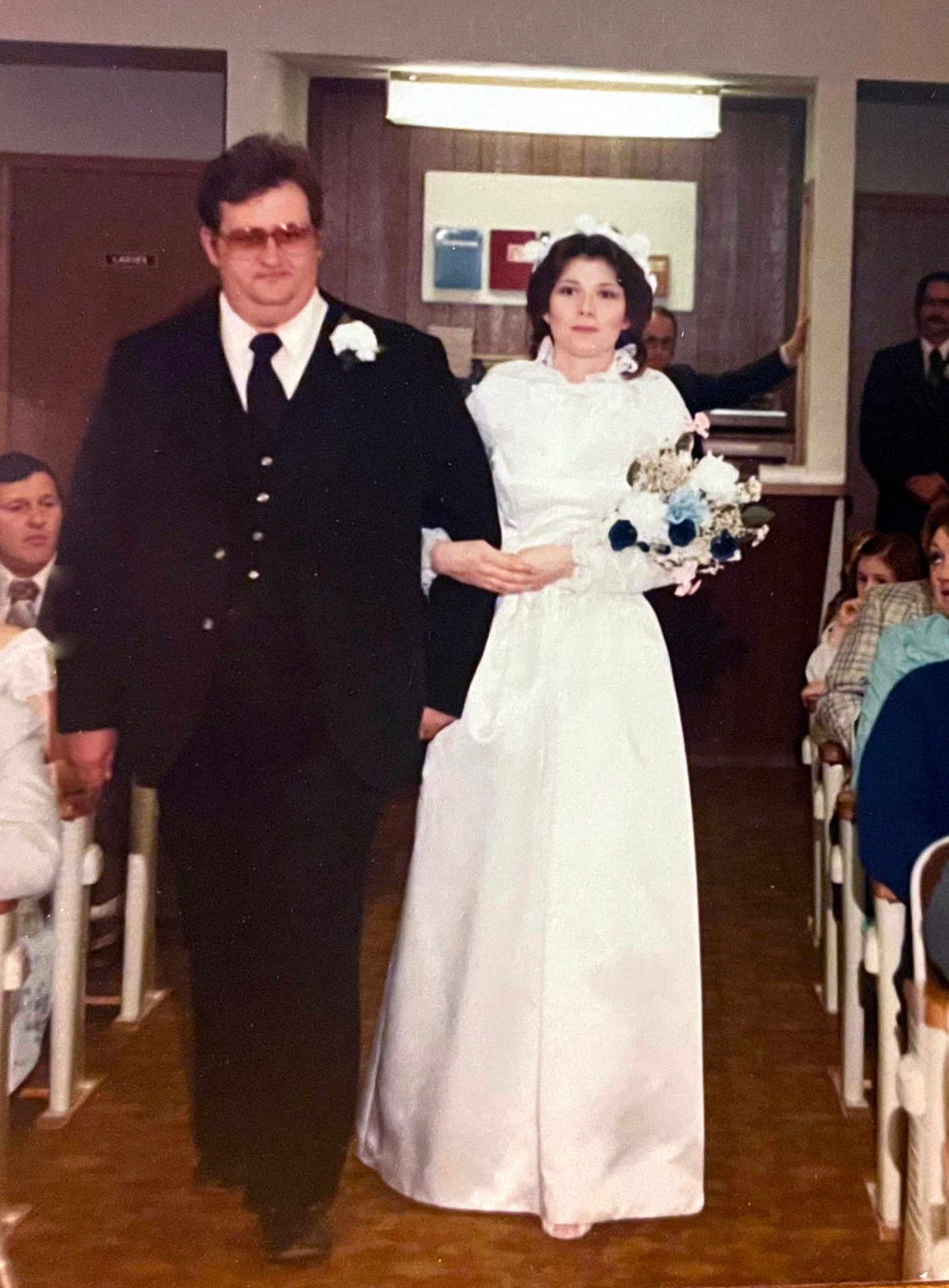 Uncle Steve walking me down the aisle <br />
March 1984