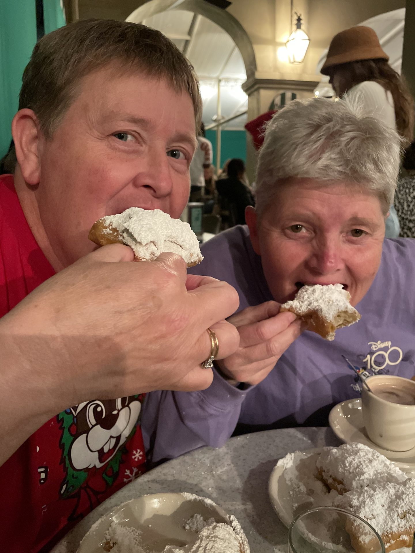 Laura and Denise enjoying life.