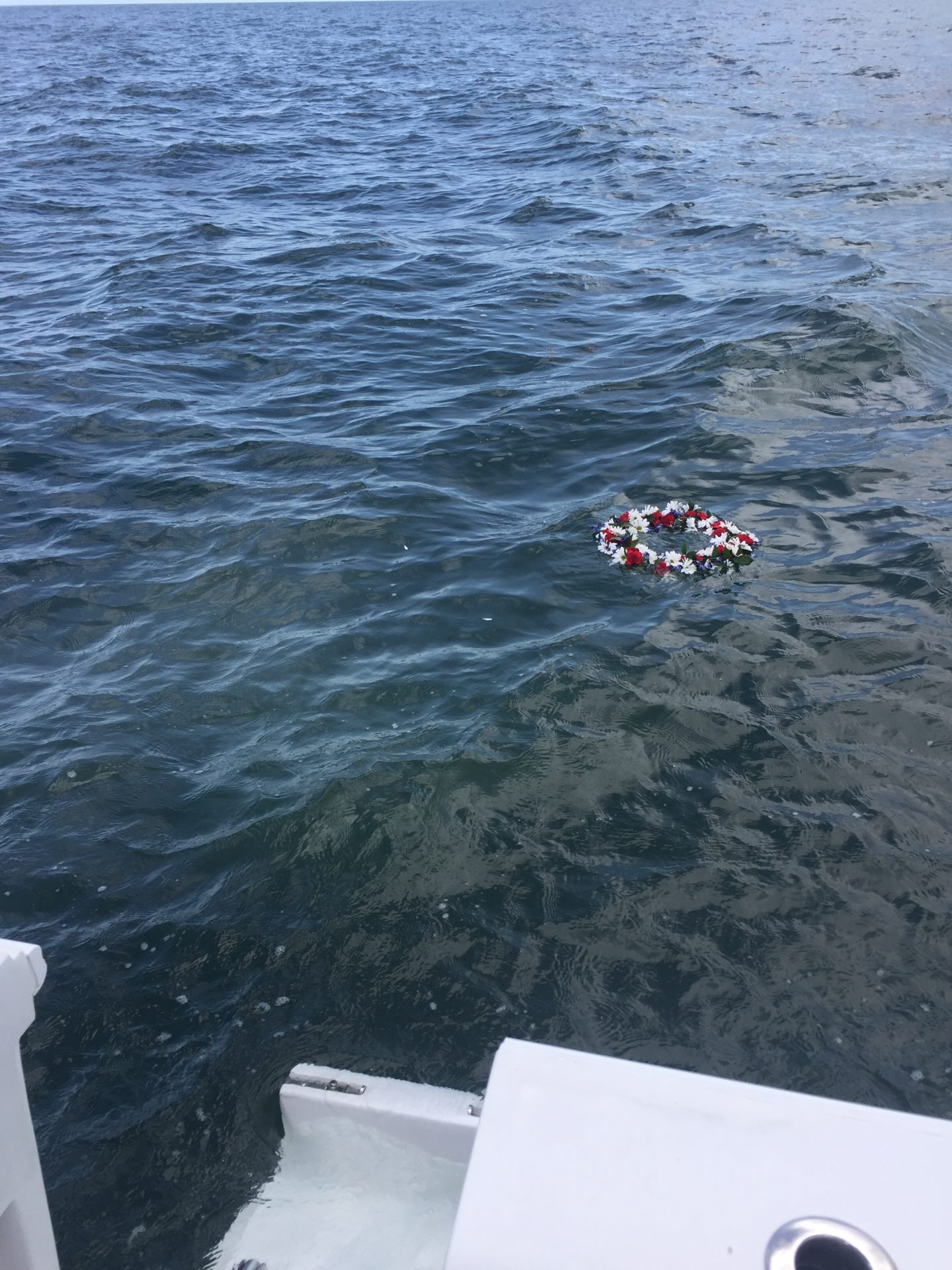 Wreath at sea burial