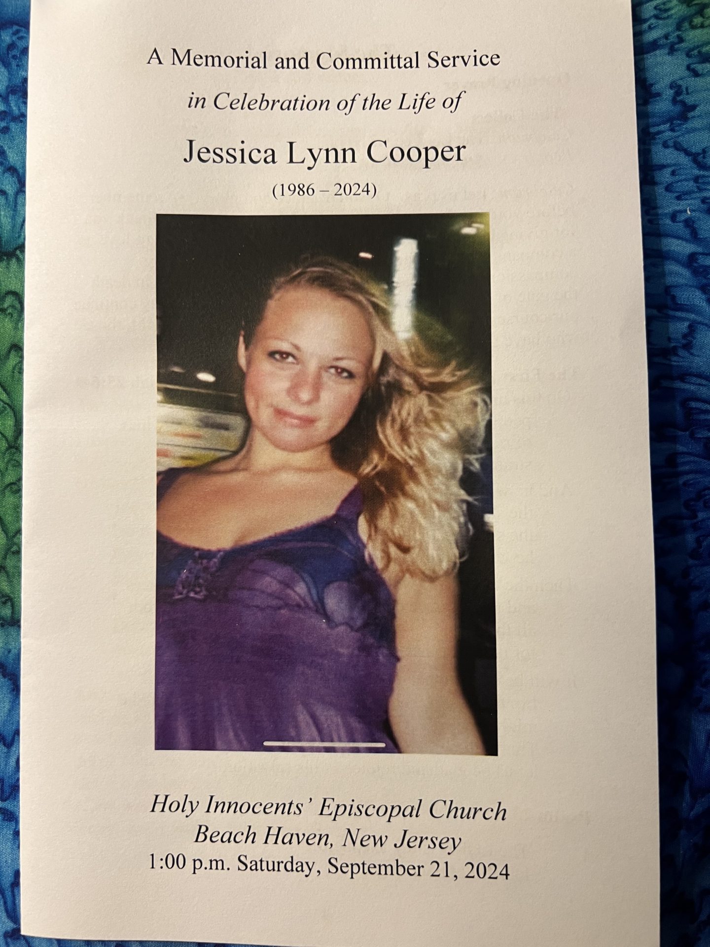 The services for Jessica were beautiful. I couldn't have asked for a more perfect day. I want to thank everyone who came to support my family.  <br />
Rest in Peace Jessica<br />
My Beautiful Angel