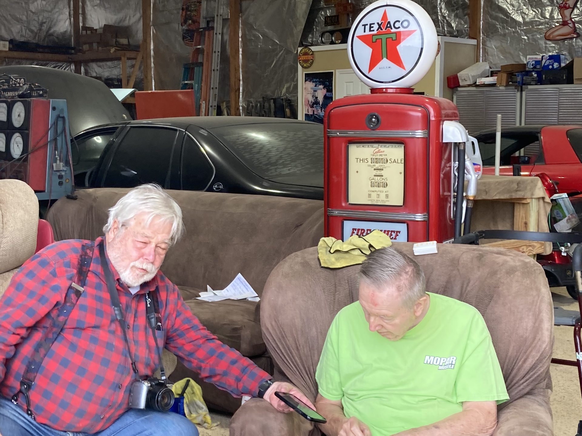 Wonderful memories of Bob’s garage, sharing time together reminiscing about a lifelong passion.